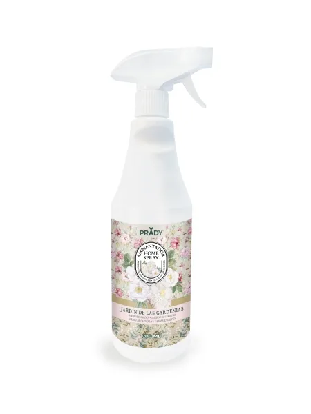 Prady - Ambientador Home Spray Jardín de Gardenias 700ml - Fragancia floral intensa y elegante - Neutraliza olores - Aroma duradero y romántico para el hogar con efecto refrescante inmediato