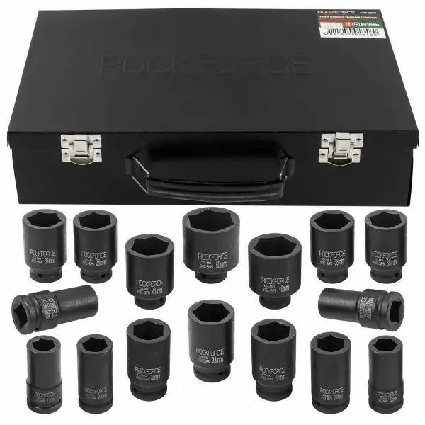 Juego de accesorios de impacto 3/4" 16 piezas (17-50mm) (hexagonales)