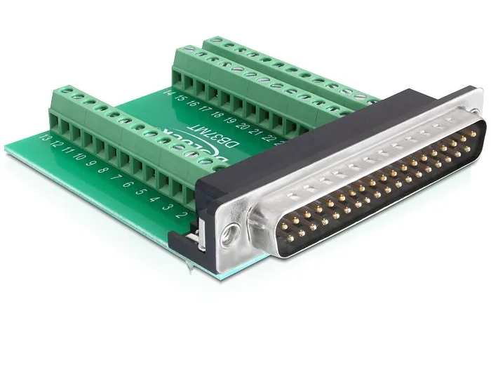 DeLOCK 65320 conector Sub-D 37 Negro, Verde, Plata