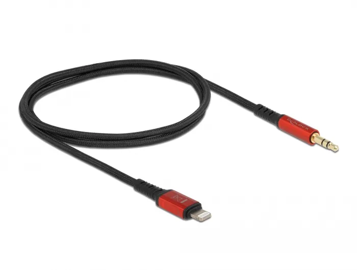 DeLOCK Cable de audio de 8 pines Lightning macho a conector estéreo macho 3,5 mm 3 pines 0,5 m