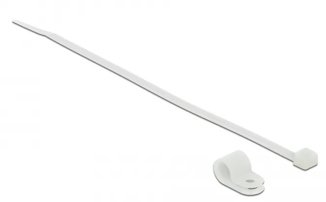 DeLOCK 18867 presilla Brida atornillada Nylon Blanco 10 pieza(s)