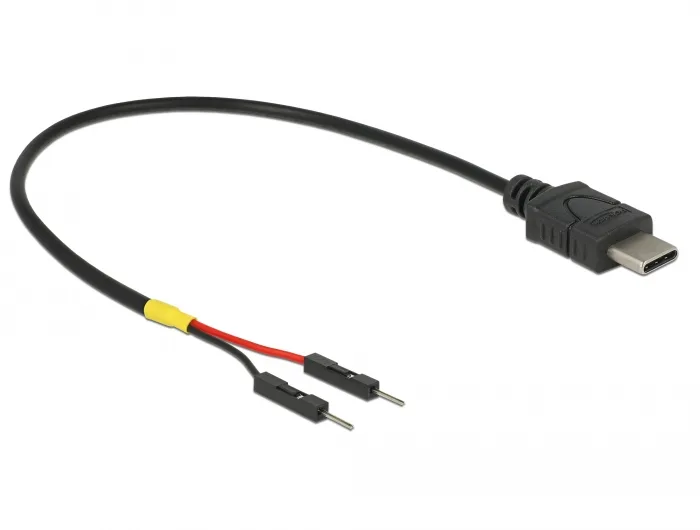 DeLOCK 85419 cable de transmisión Negro 0,2 m Regleta de bornes de 2 pines PoweredUSB