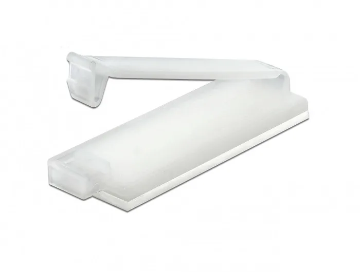 DeLOCK Portacables con clip de bloqueo autoadhesivo en color natural 10 piezas