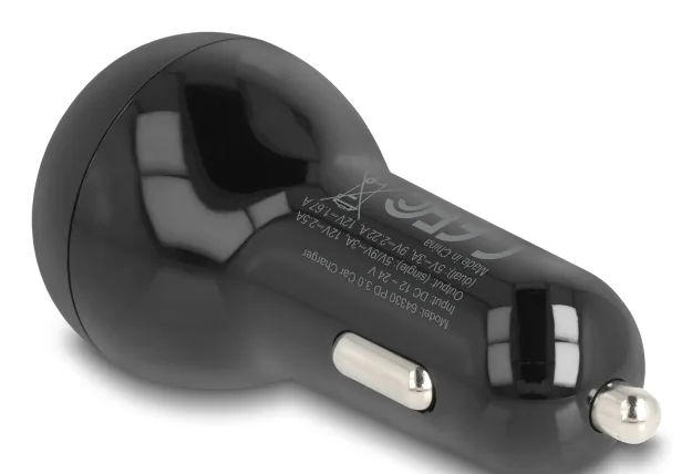 DeLOCK 64330 cargador de dispositivo móvil Universal Negro Encendedor de cigarrillos Auto