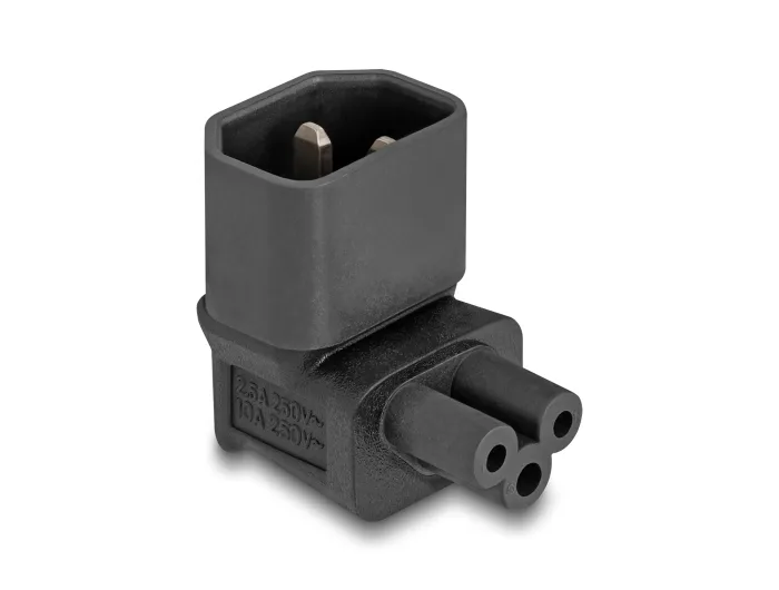 DeLOCK Adaptador de poder IEC 60320 - C14 a C5, macho/hembra, 2,5 A, en ángulo de 90°