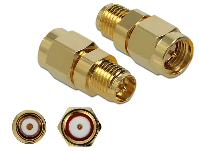 DeLOCK 89973 conector SMA, RP-SMA Oro