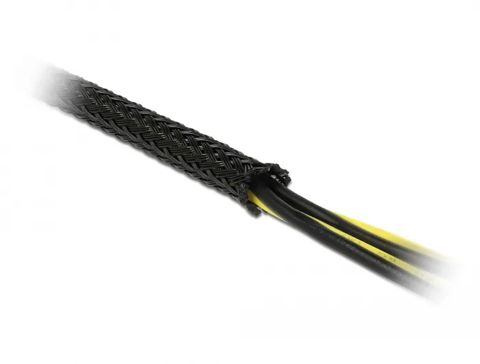 DeLOCK Funda trenzada estirable 10 m x 19 mm, color negro