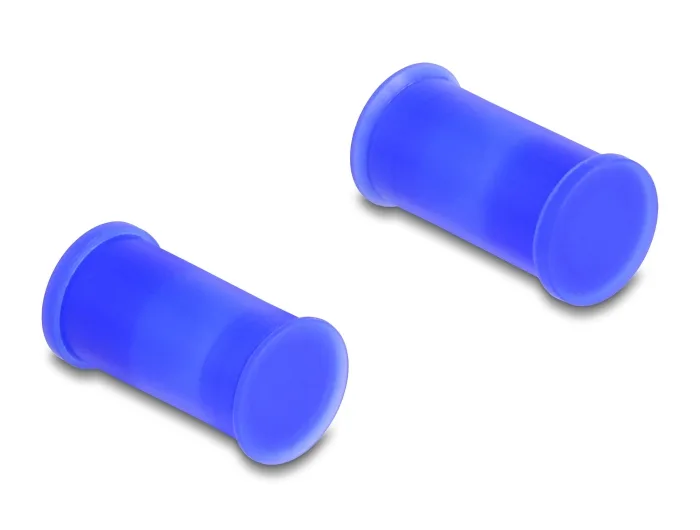 DeLOCK Cubierta antipolvo DL4 para conector macho y hembra, silicona, 2 partes, azul Juego de 10 piezas