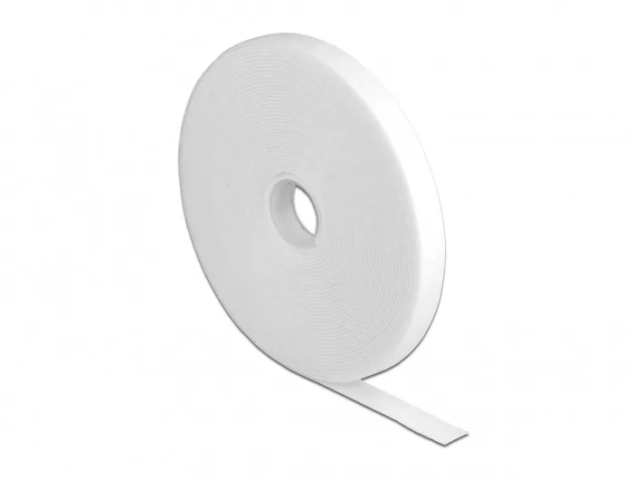 DeLOCK Cinta de gancho y bucle en rollo LA 10 m x AN 13 mm blanco