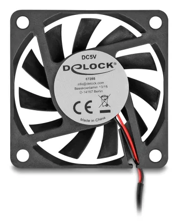 DeLOCK 67288 sistema de refrigeración para ordenador Carcasa del ordenador Ventilador 6 cm Negro 1 pieza(s)