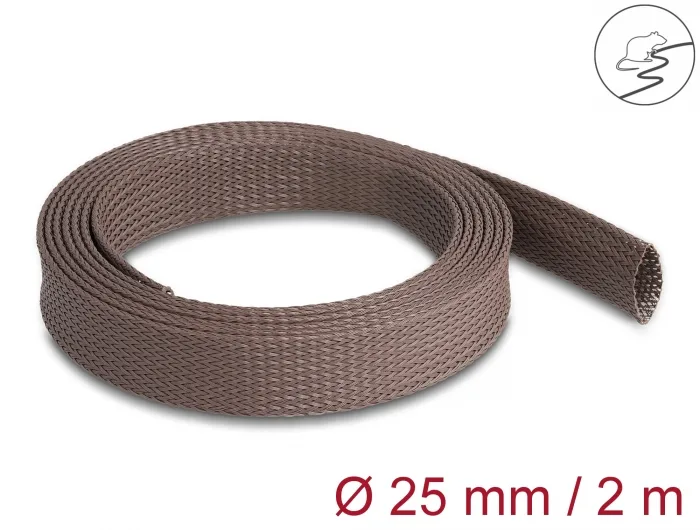 DeLOCK Manguito trenzado resistente a los roedores extensible 2 m x 25 mm marrón
