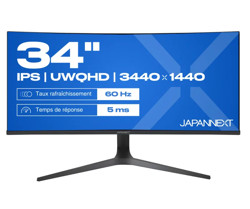 JAPANNEXT JN-IPS340UWQHD60C-C65W-HS pantalla para PC 86,4 cm (34") 3440 x 1440 Pixeles UltraWide Quad HD LCD Negro, Plata