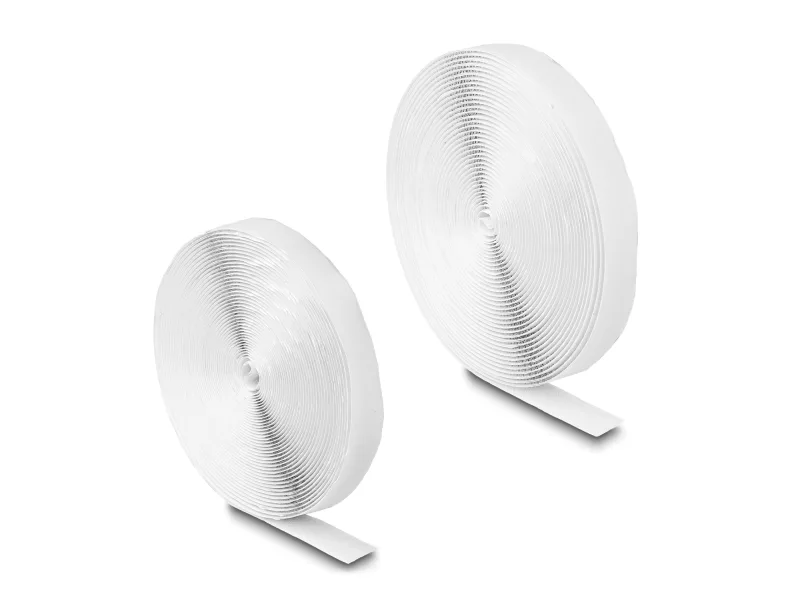 DeLOCK Cinta de gancho y lazo autoadhesiva LA 10 m x AN 20 mm blanco