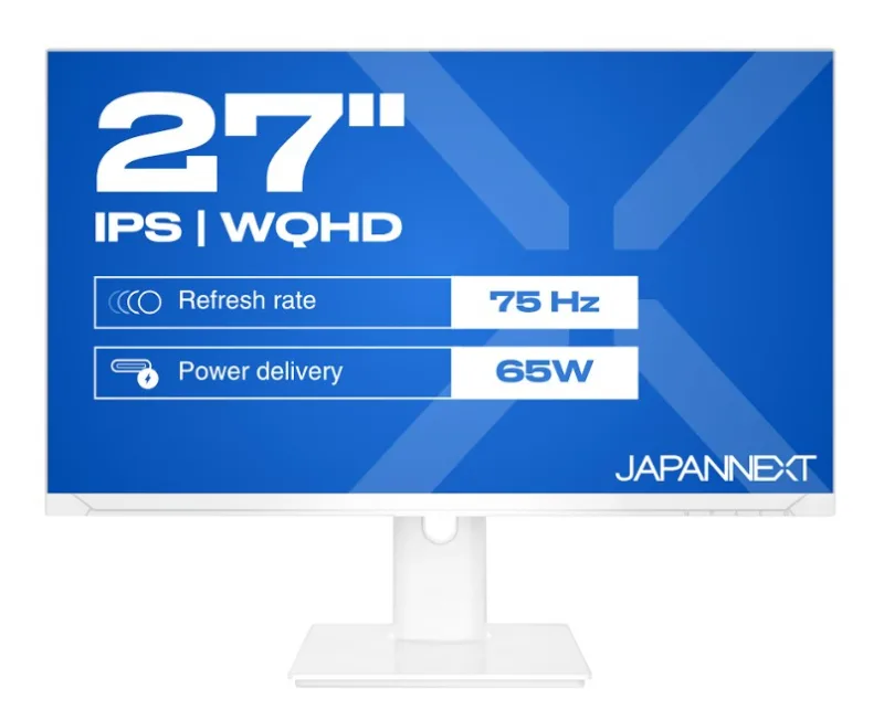 JAPANNEXT JN-IPS270WQHD75F-C65W-HSP-W pantalla para PC 68,6 cm (27") 2560 x 1440 Pixeles Quad HD LED Blanco