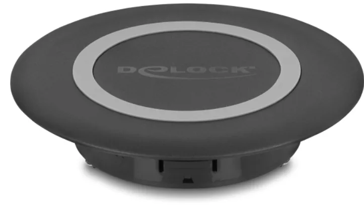 DeLOCK 66284 cargador de dispositivo móvil Smartphone Negro USB Cargador inalámbrico Interior