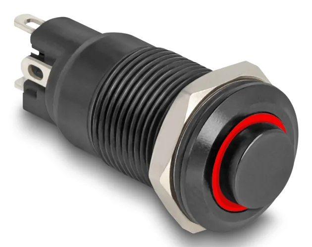 DeLOCK 22014 interruptor eléctrico Interruptor pulsador Negro, Rojo