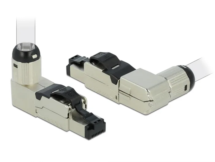 DeLOCK Montaje de enchufe RJ45 Cat.8.1 en metal sesgado