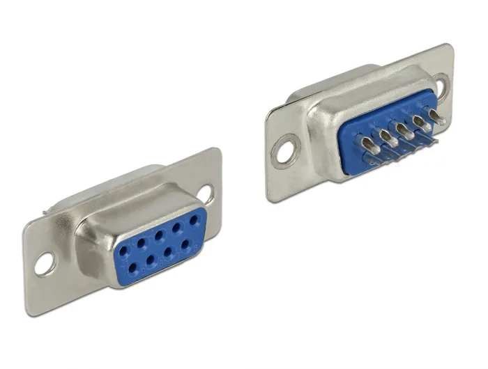 DeLOCK 65882 conector Sub-D 9 pin Azul, Plata