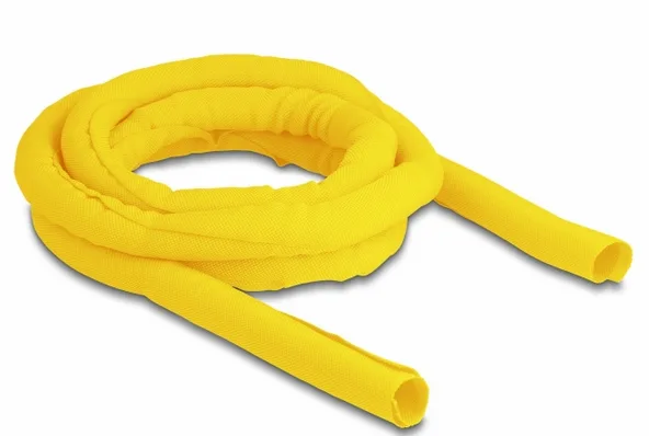 DeLOCK Manga tejida de cierre automático resistente al calor 2 m x 19 mm amarillo