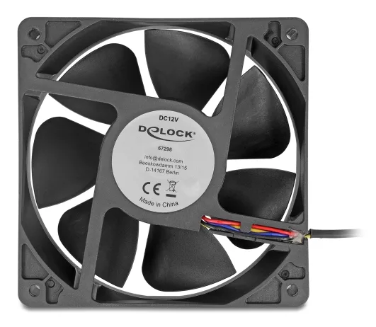 DeLOCK 67298 sistema de refrigeración para ordenador Carcasa del ordenador Ventilador 12 cm Negro 1 pieza(s)