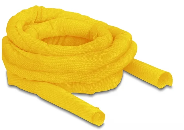 DeLOCK Manga tejida de cierre automático resistente al calor 5 m x 25 mm amarillo