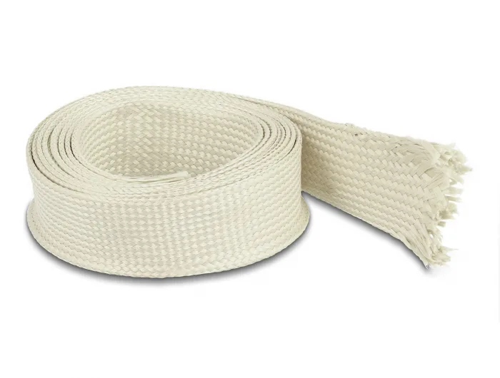 DeLOCK Funda Trenzada de fibras nomex 2 m x 25 mm blanca