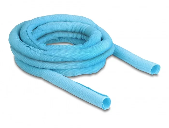 DeLOCK Manga tejida de cierre automático resistente al calor 5 m x 19 mm azul