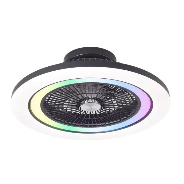 Ventilador dc 50+7w antartida negro 5asp 58d 5400lm 3000-4500-6500k+rgb remo+r.intensidad+memoria+temporizador