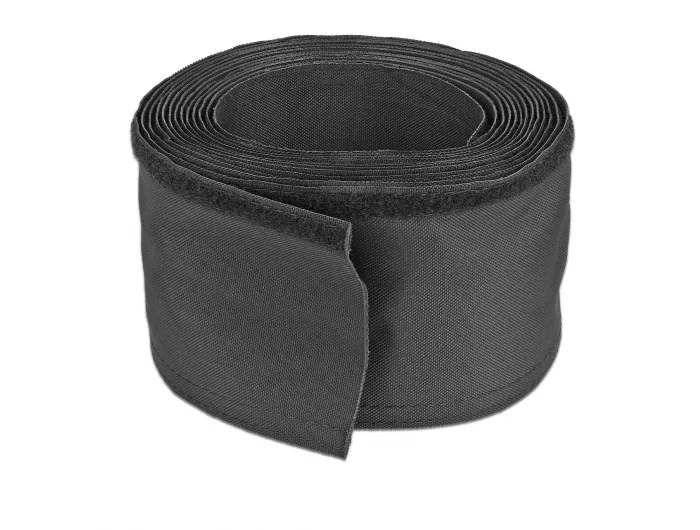 DeLOCK Manga tejida con cierre de gancho y lazo resistente al calor 5 m x 30 mm negro