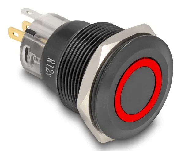 DeLOCK 22015 interruptor eléctrico Interruptor pulsador Negro, Rojo