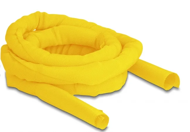 DeLOCK Manga tejida de cierre automático resistente al calor 2 m x 25 mm amarillo
