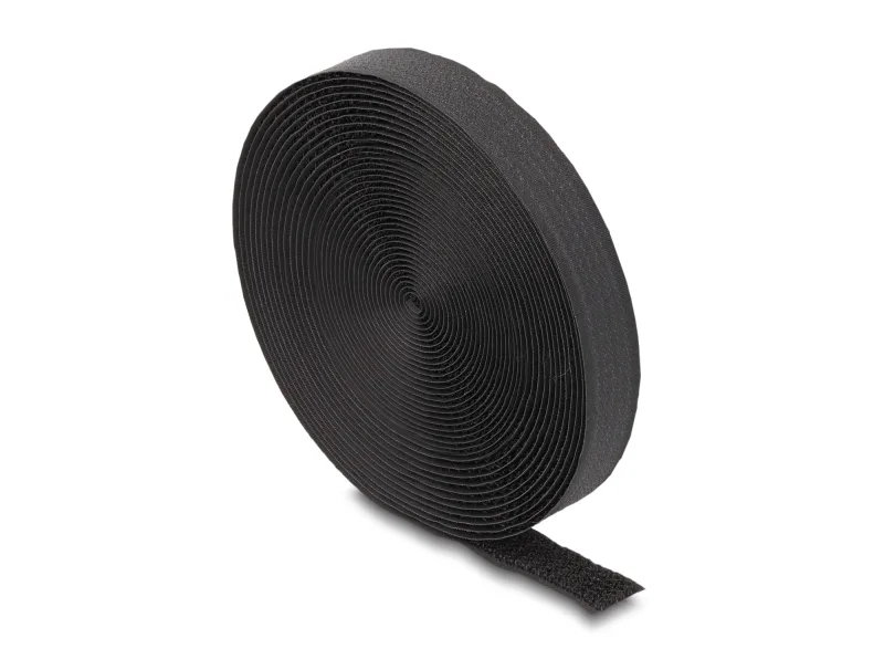 DeLOCK Cinta autoadhesiva en rollo con correa LA 5 m x AN 20 mm negro