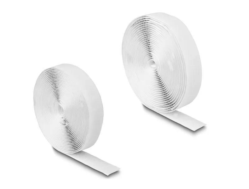 DeLOCK Cinta de gancho y lazo autoadhesiva LA 5 m x AN 20 mm blanco
