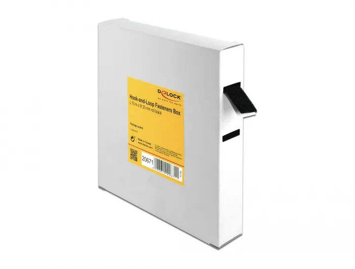 DeLOCK Cinta de gancho y bucle en rollo LA 10 m x AN 20 mm en caja negra