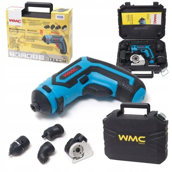 Destornillador inalámbrico 4 en 1 4V con cabezales intercambiables 1500mAh 36 piezas