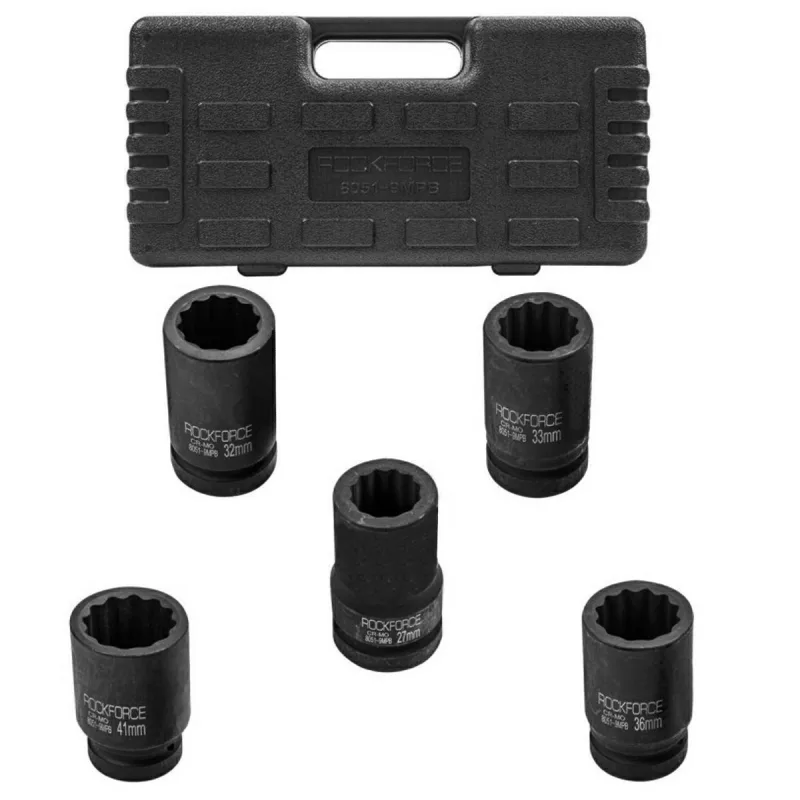 Juego de adaptadores de impacto profundos 1" 5el. (27-41mm) (12-puntas)