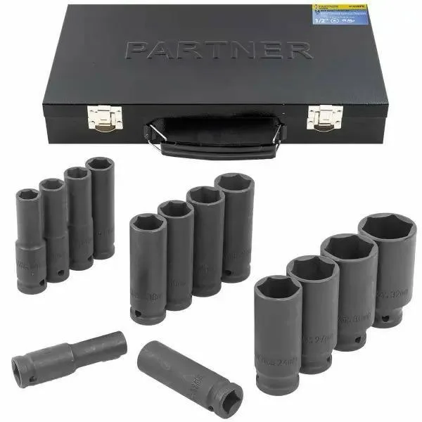 Juego de accesorios de impacto 1/2" 14 piezas (11-32mm) (hexagonales)