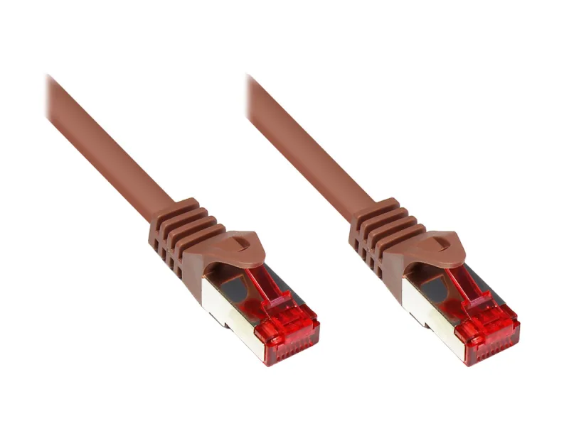 Alcasa RJ45-RJ45, m-m, 0.25m cable de red Marrón 0,25 m Cat6 S/FTP (S-STP)