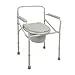 Timago® Cómoda silla para inodoro para personas mayores, resistente hasta 120 kg, ligera y segura, plegable, desmontable, regulable en altura, con reposabrazos acolchados, controlada en Toscana.