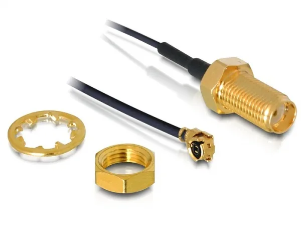 DeLOCK 88417 conector I-PEX M / SMA F Negro