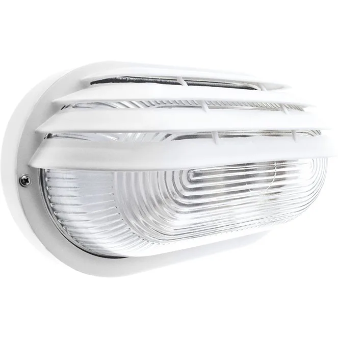Aplique caima grande ip44 1xe27 l.27xan.11,5xal.15cm policarbonato (pc) + cristal blanco