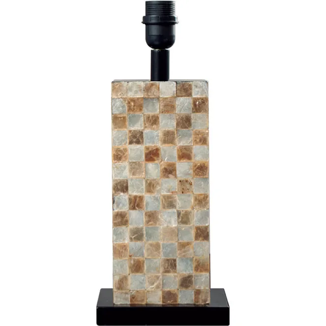 Base para sobremesa albufeira 1xe27 l.16xan.12xal.40cm nácar/marron