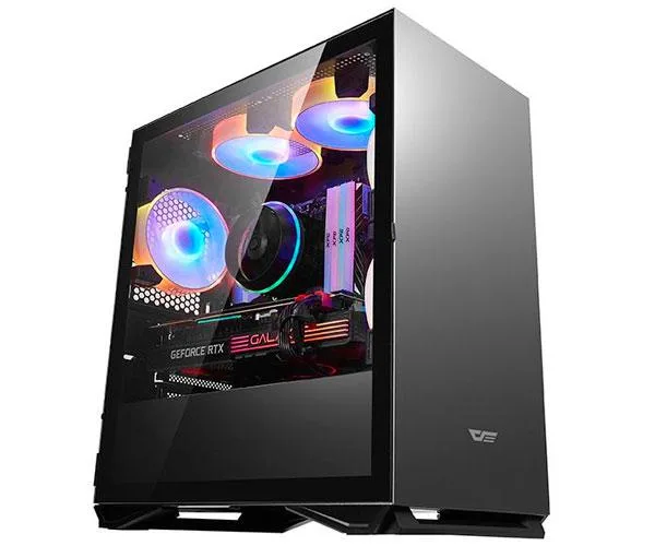 Caja gaming darkflash dlm22 negra / m-atx / m-itx / cristal templado