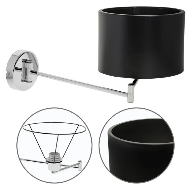 Aplique ainoa articulado 1xe27 an.26,5al.22,5cm negro