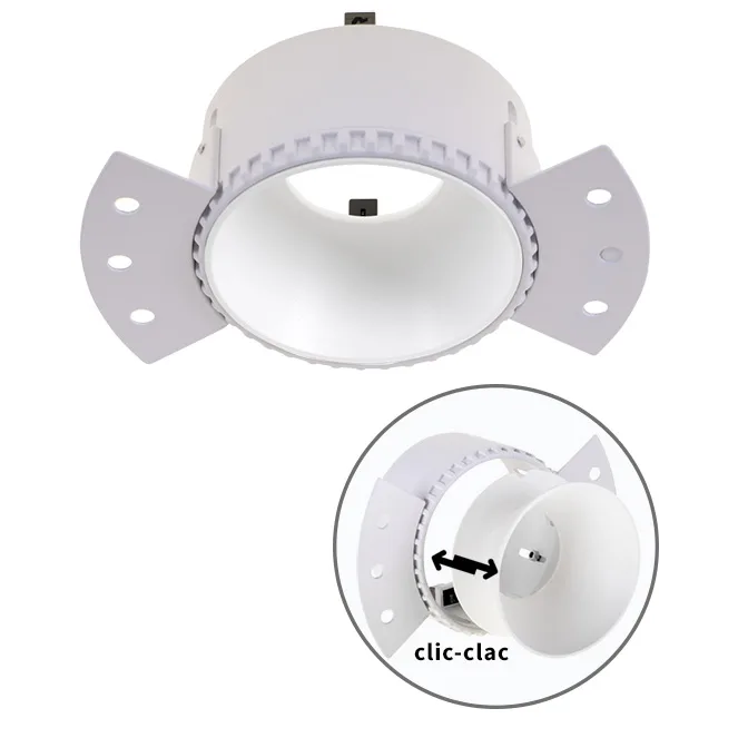 Aro para downlight empotrable hator redondo para yeso laminado l.14xan.8,4xal.5,2cm blanco