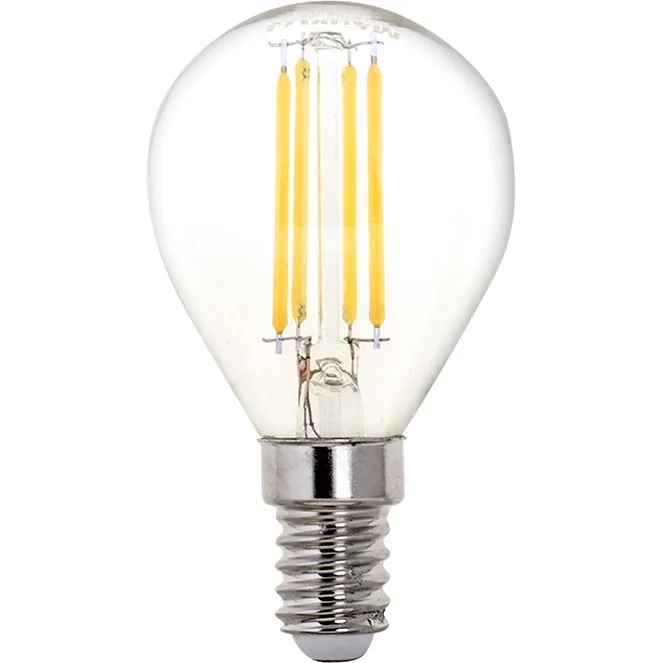 Bombilla e14 (fino) esférica classic led 4w 4000k 470lm transparente-a++