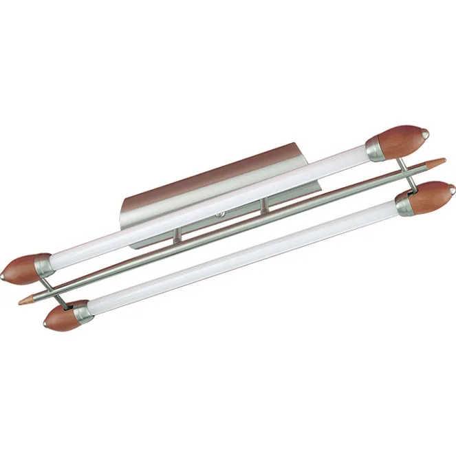 Plafón bornita 2xg13 t8 60cm l.76,5xan.18xal.10cm cerezo/niquel