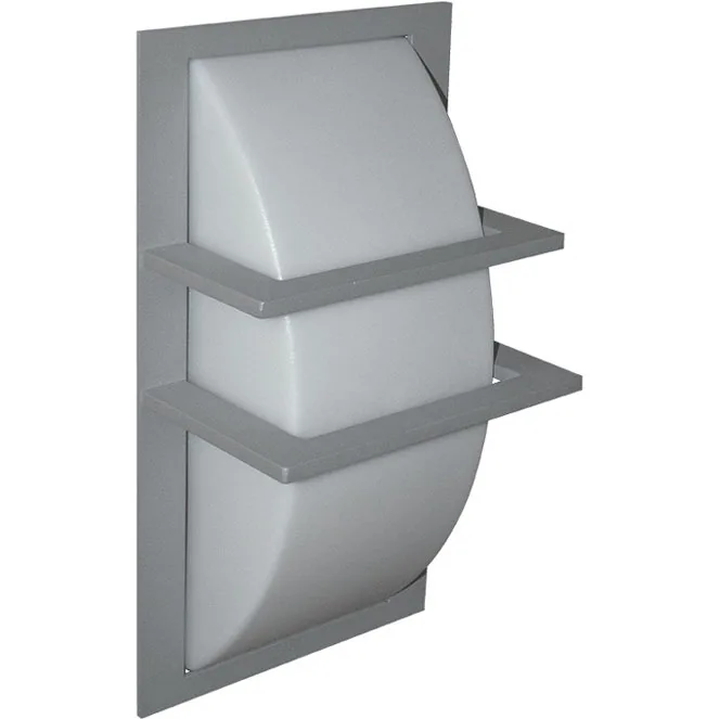 Aplique antuã ip65 1xe27 l.19xan.15xal.35cm metal+plástico gris