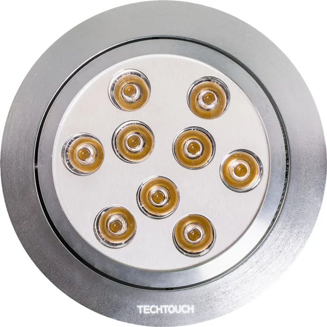 Downlight empotrable red redondo 9x1w led 30° al.0,3xd.13,5cm niquel