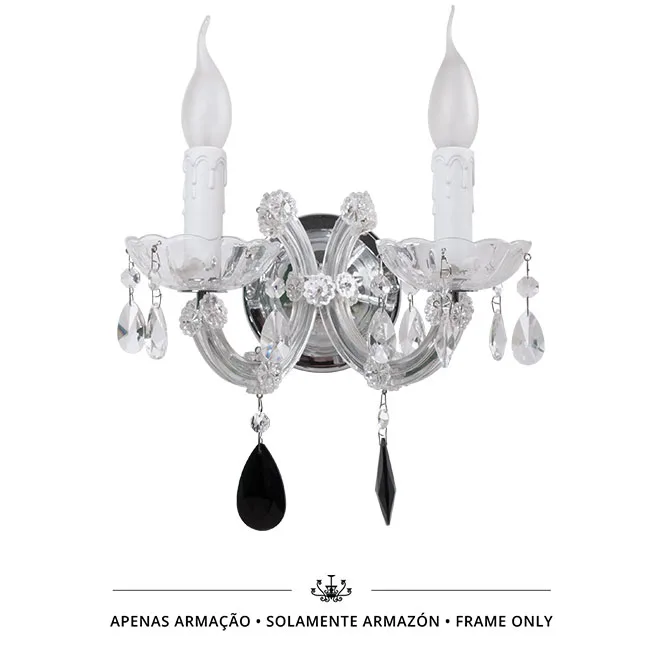 Aplique m.teresa 2xe14 cromo (solo armazón sin cristales)